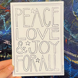 Color Your Own Notecards | Peace Love and Joy