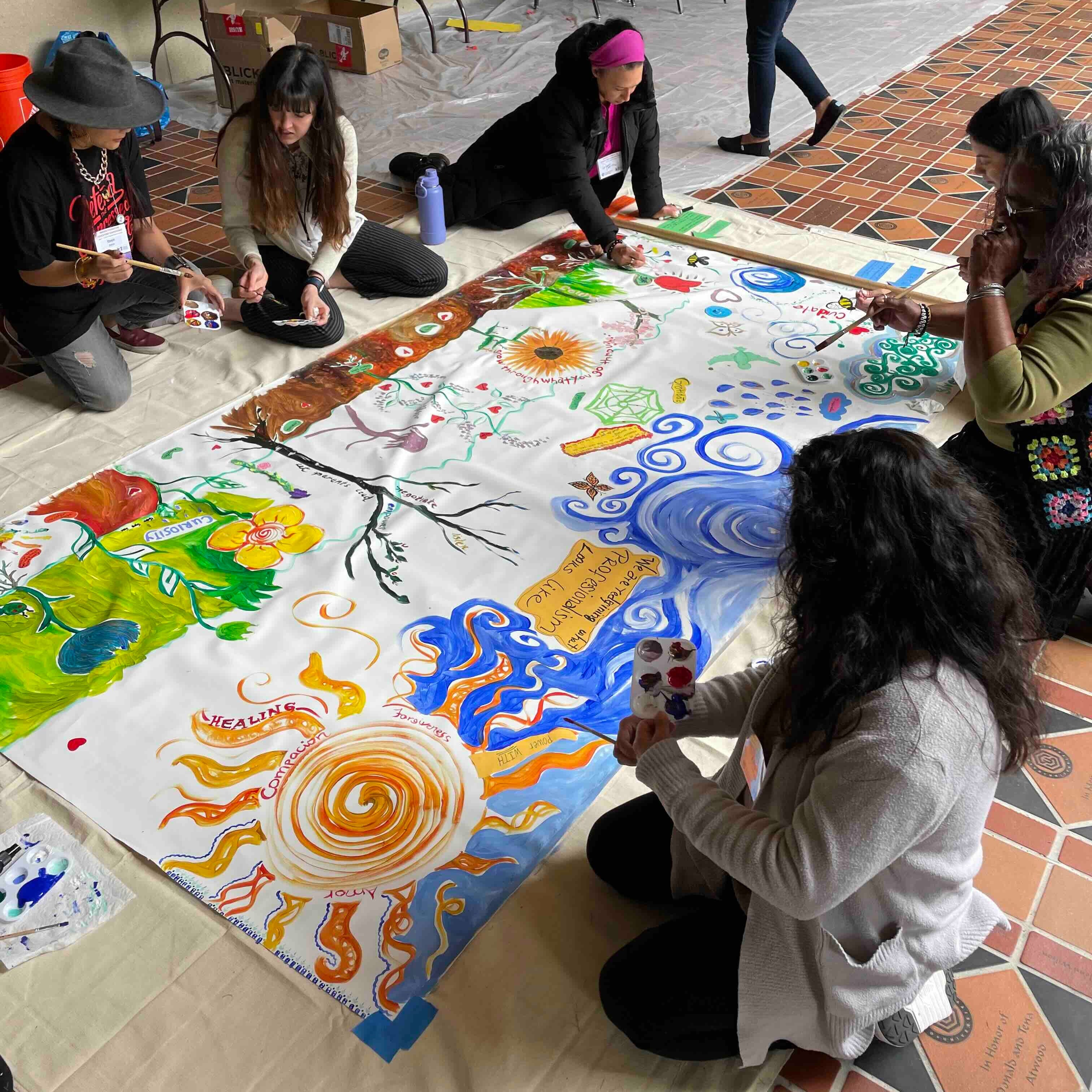 Mural with Parenting Educators